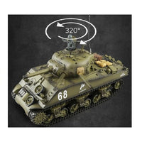 Henglong RC Tank 1:16 U.S. M4A3 Sherman Tank Ready To Run (7.0 Edition)