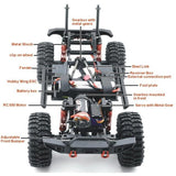 RGT EX86120 Desert Fox 1/10 Scale 4WD Off-Road Crawler Reverse-Drive System RC Off-Road Vehicle - Blue Color