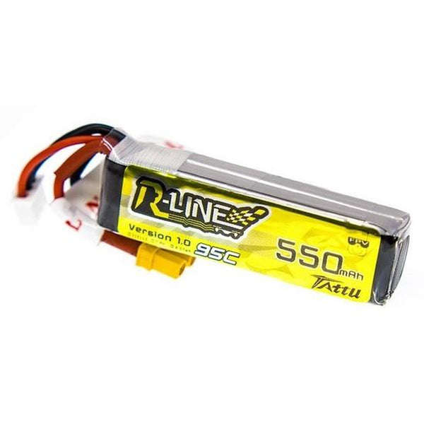 TATTU R-LINE 7.4V 2S 550mAh 95C LiPo Micro Battery XT30