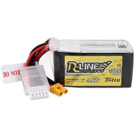 Tattu R-Line 850mAh 14.8V 95C 4S1P Lipo Battery Pack with XT30/60 Plug